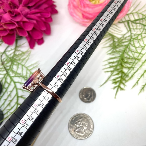 NEW⚜️Ombré Crystal Rose Gold Cocktail Ring - Picture 7 of 8